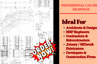 do cad shop drawings for architectural, mep and joinery