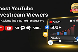 boost your youtube live stream with organic audience and retention