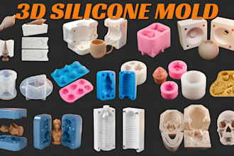 make custom 3d silicon mold, plastic mold and clay cutter, print ready stl files