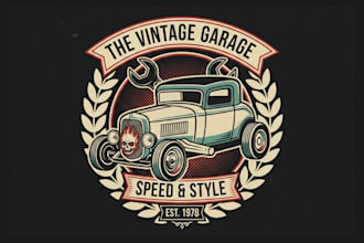 design vintage trendy logo design with unlimited review
