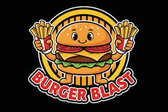 do burger pizza, taco, donut, fries, BBQ and restaurant logo