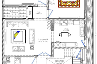 draw your architectural floor plan in auto cad 2d