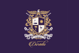 create vintage heraldic family crest coat of arms logo