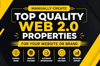 manually create top quality web 20 contextual backlinks for your website