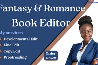 do developmental editing and formatting for fantasy and romance books