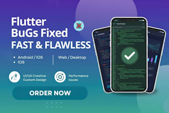 fix flutter app bugs, errors, crashes, and performance issues