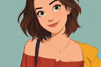 create cartoon character or disney inspired for dtf printing
