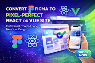 convert your figma to a pixel perfect react or vue site