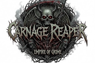 create a chaotic and brutal metal band logo