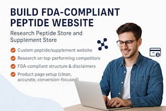 build fda compliant peptide website, research peptide store and supplement store