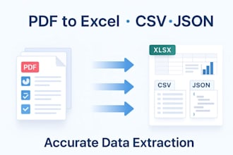 convert PDF to excel, CSV or json using python script