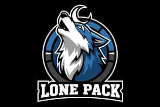 design high quality premium wolf logo with t shirt design