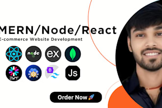 ecommerce website development mern node  react