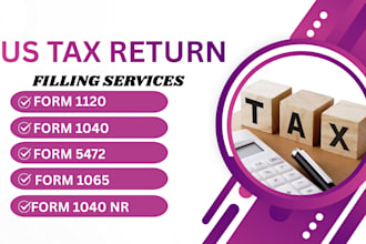 do US tax returns, usa tax filing, llc tax, business tax 1120 5472 1040nr 1065