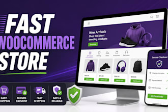 build a fast responsive woocommerce store with payment and shipping