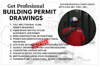 design code compliant permit ready drawings for deck garage patio home addition