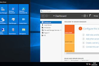 support to install and configure windows server, active directory, dns, dhcp