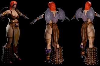 design fully rigged 3d character,3d creatures,humanoids,ue5 game aseet,metahuman