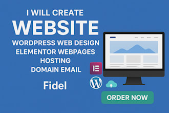 create website, wordpress web design, elementor webpages, hosting, domain email