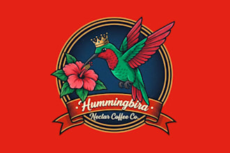 do amazing hamming bird mascot logo design
