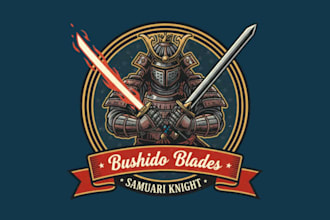 make wonderful samurai knight mascot logo design