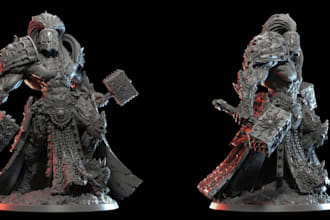 sculpt 3d miniature model,3d statue,fantasy 3d character,3d sculpture,stl,zbrush