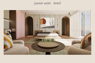 create interior designs with 3d renders and mood boards