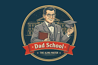 do modern style for dad school head mascot logo design