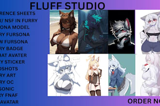draw furry character reference sheet, anthro oc ref, fursuit concept sfw or nsfw