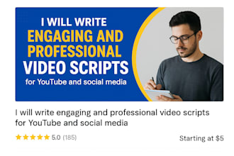 write engaging and professional video scripts for youtube and social medi