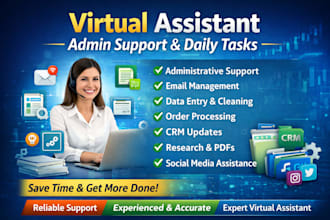 handle admin support, data entry, and daily business tasks