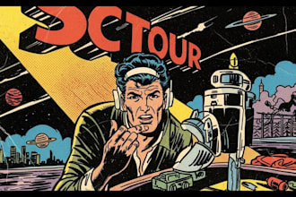 draw a retro vintage comic book 70s 80s retro comic pop art retro illustration