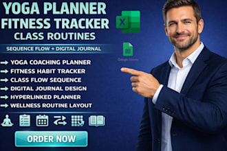 design yoga coaching planner, fitness tracker, class flow routines and sequence