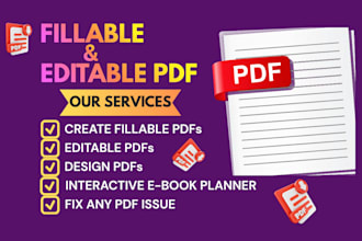 create fillable pdf form, editable pdf form and interactive ebook