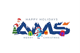create an minimalist holiday and christmas logo any graphics design