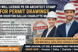 license pe or architect stamp for permit drawings in houston dallas charlotte mi