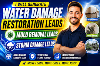 generate water damage restoration leads mold removal leads storm damage leads