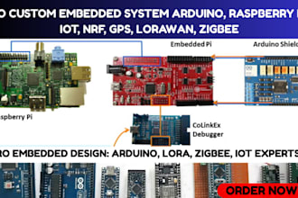 do custom embedded system arduino, raspberry pi, iot, nrf, gps, lorawan, zigbee