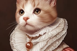 draw your pet into pet portrait illustration