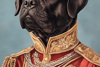 draw custom pet portrait or pet illustration in tattoo style