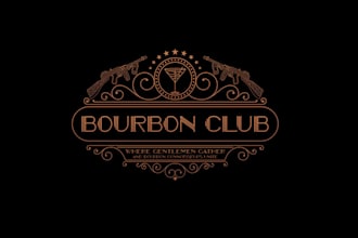 design tommy gun bourbon club logo