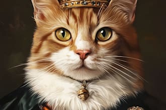 draw your pet into pet portrait illustration