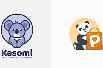 design a cute kawaii cartoon animal mascot logo