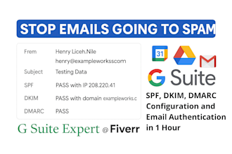 fix spf, dkim, dmarc and setup google workspace, email setup
