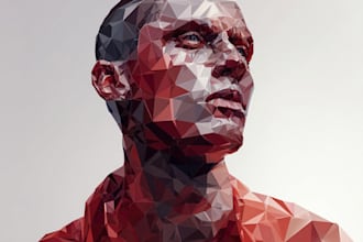 design professional geometric low poly illustration