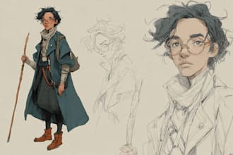 draw character illustration and concept art