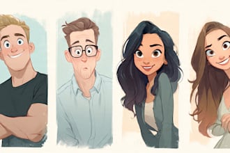 do disney cartoon portrait art