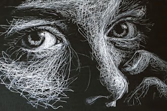 draw your scribble hand drawn sketch on black background