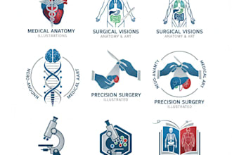 create accurate medical, anatomy and surgical illustration logo