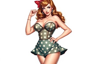 pin up girl and pin up girl illustration